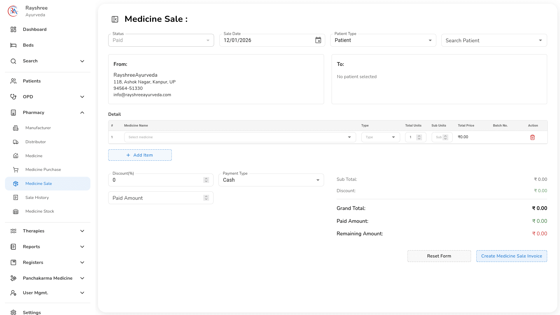 Clinical Dashboard Interface